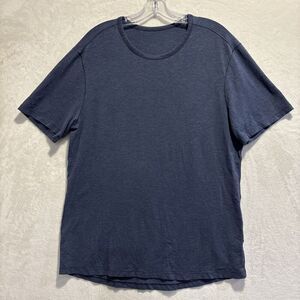 Lululemon Crewneck Shirt Men's Blue Tee Casual Workout Gym Athleisure Large?